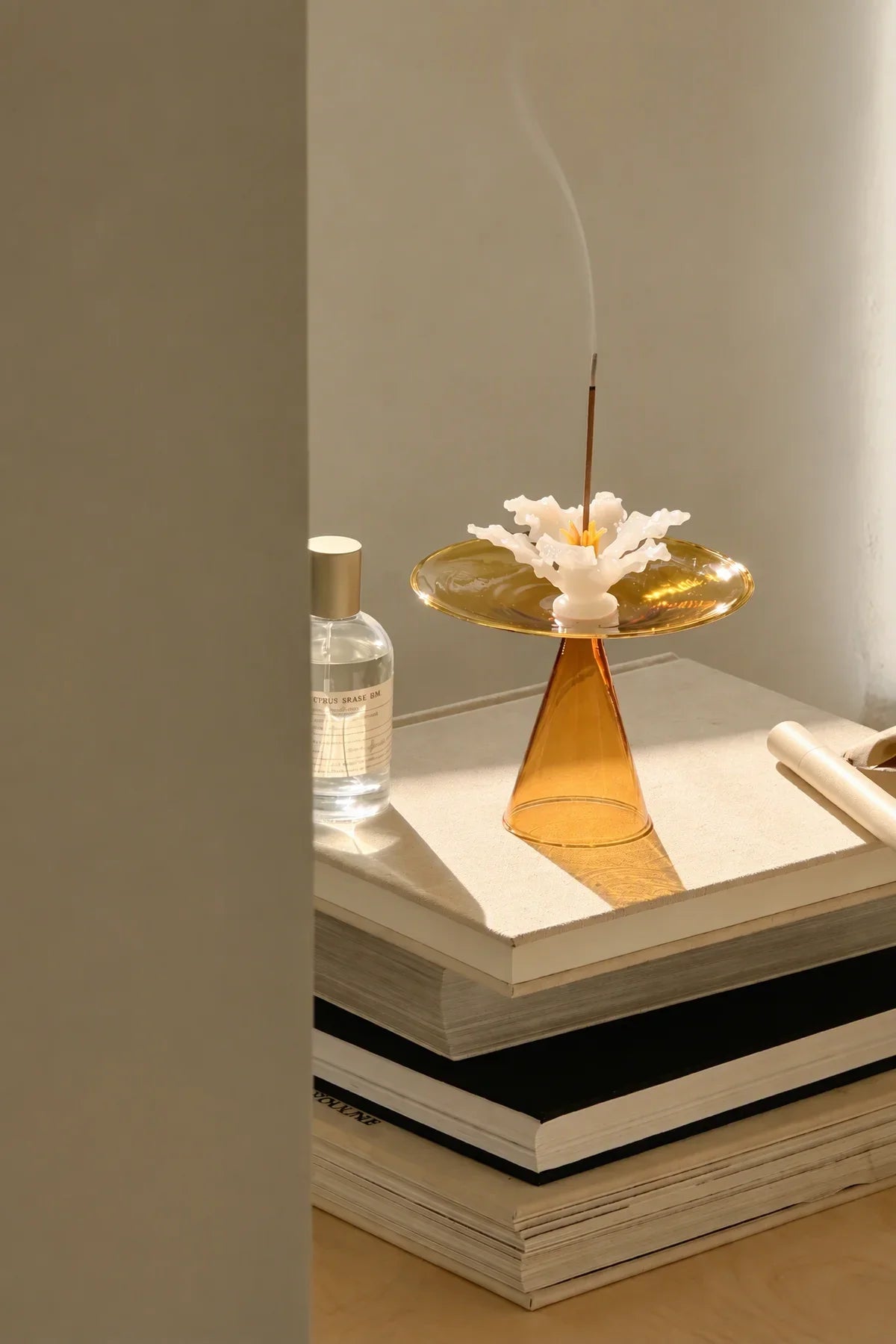 Wild Meadow Blush Glass Incense Holder
