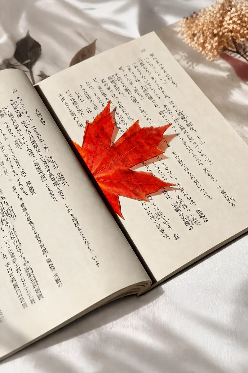 Forest Floor Orange-Red Resin-Look Bookmark