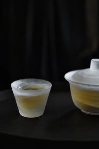 Cloud Current Frosted White Glass Gaiwan Tea Set