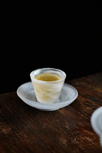 Cloud Current Frosted White Glass Gaiwan Tea Set