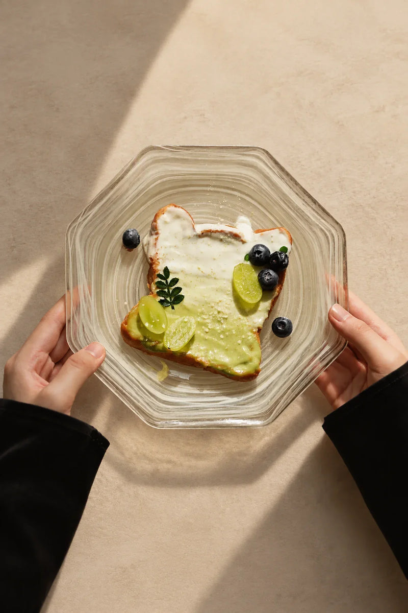 Meadow Orbit Sage Glass Serving Plate