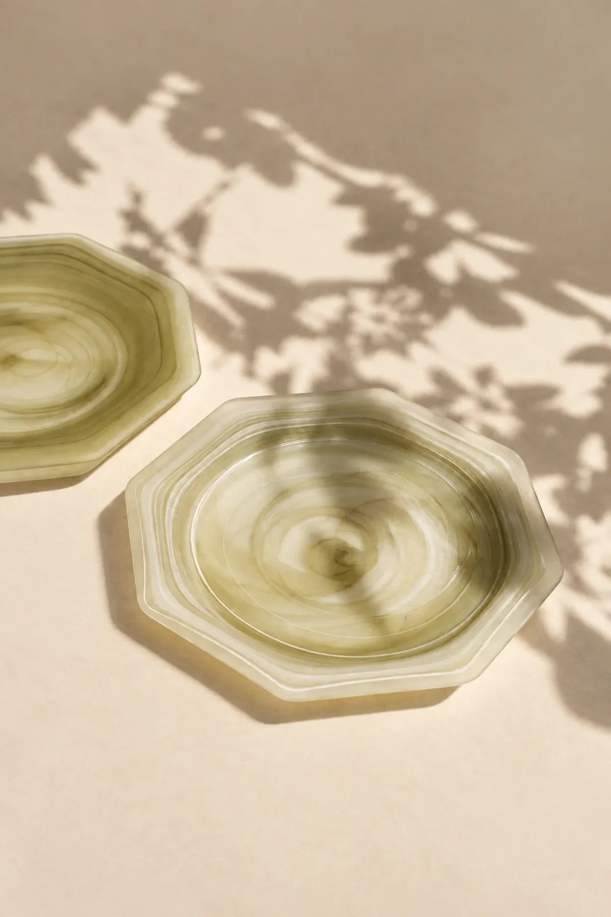 Meadow Orbit Sage Glass Serving Plate