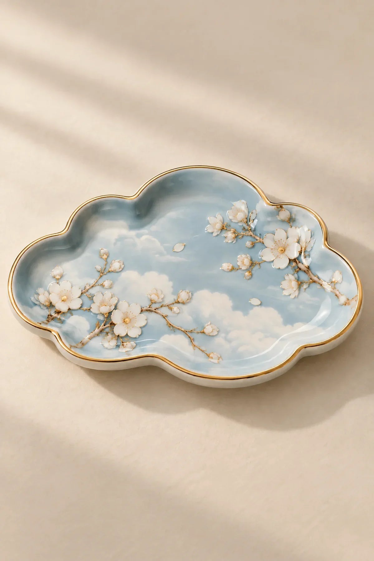Meadow Orbit Sage Glass Serving Plate