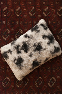 Stormy Mist Grey Faux Fur Cushion Cover