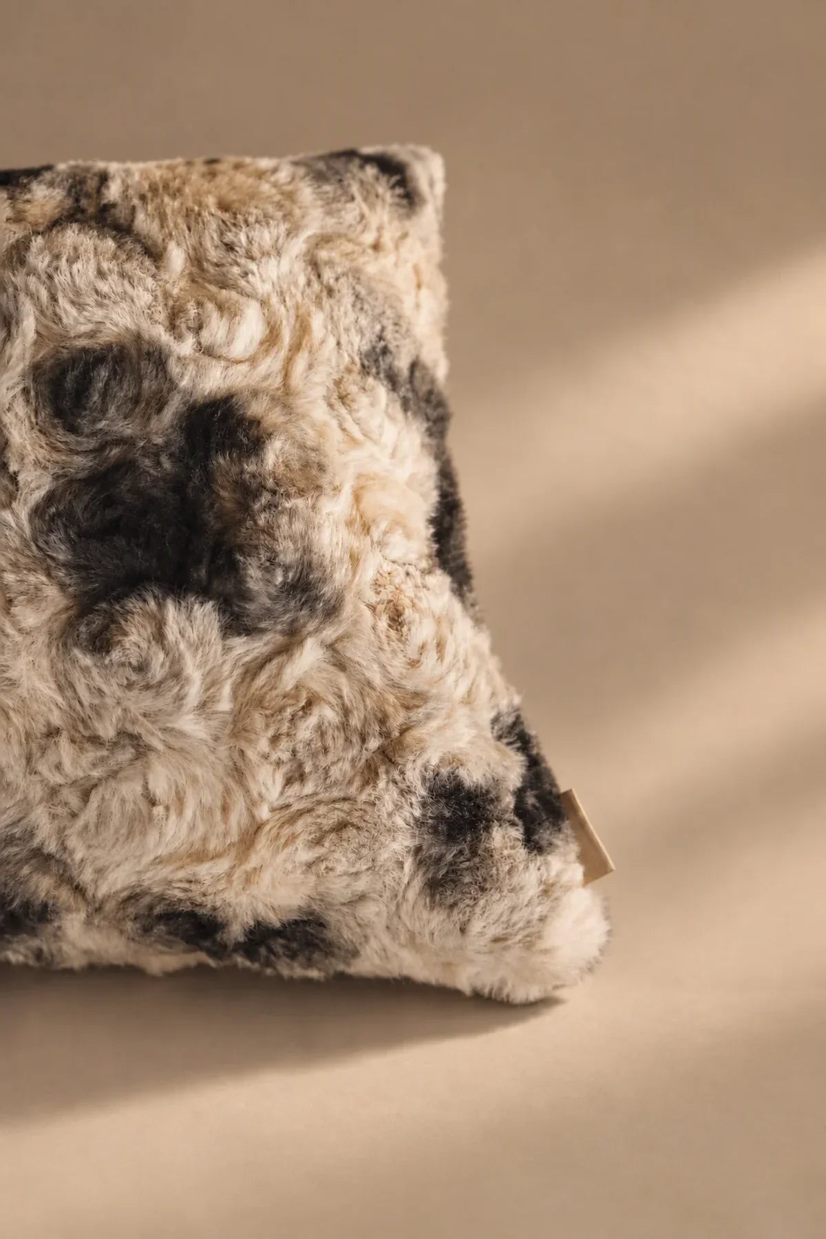 Stormy Mist Grey Faux Fur Cushion Cover