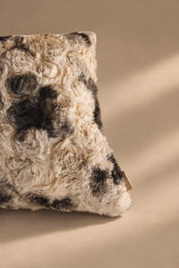 Stormy Mist Grey Faux Fur Cushion Cover