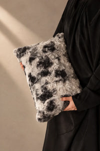 Stormy Mist Grey Faux Fur Cushion Cover