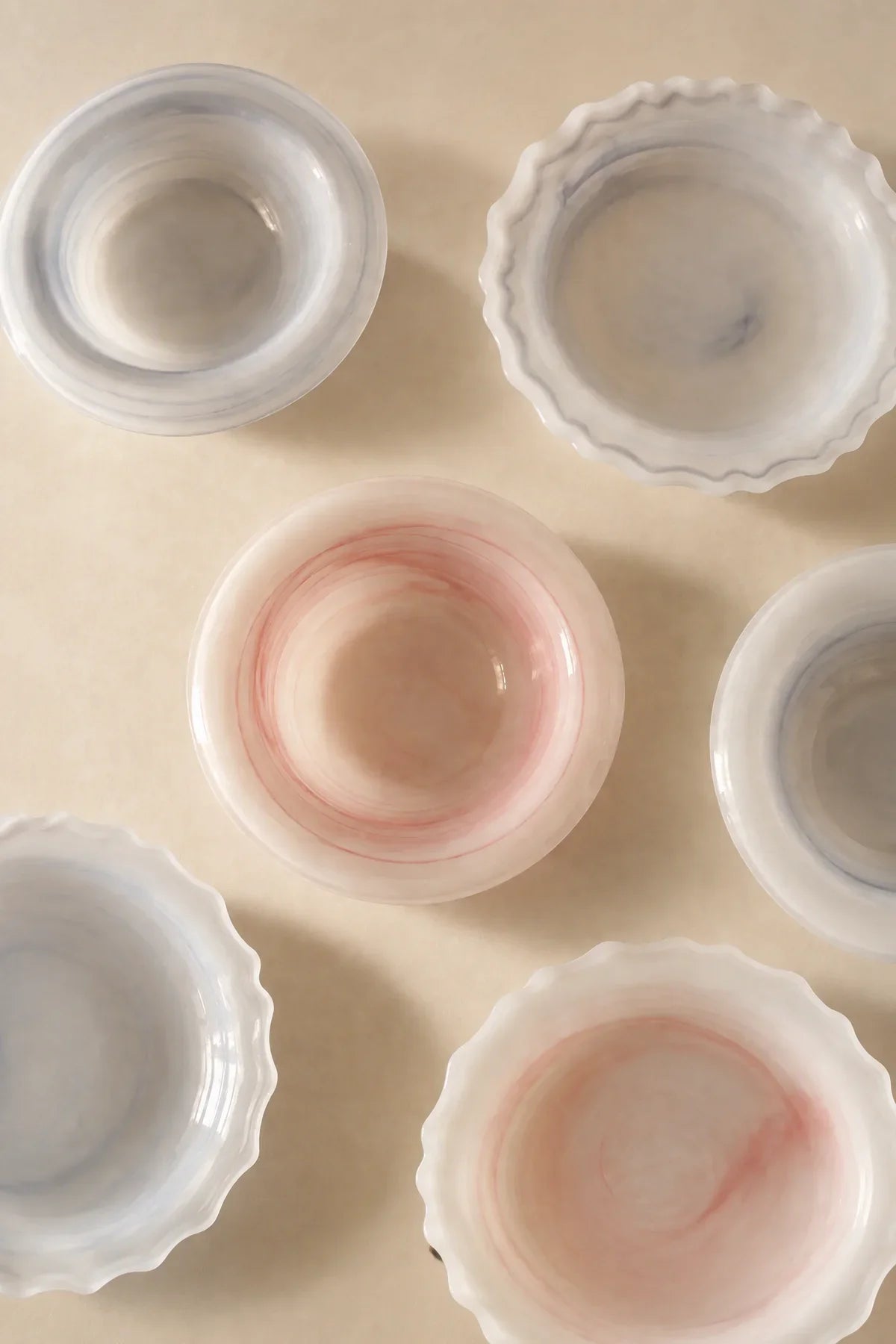 Soft Orbit Pastel Glass Dessert Bowl