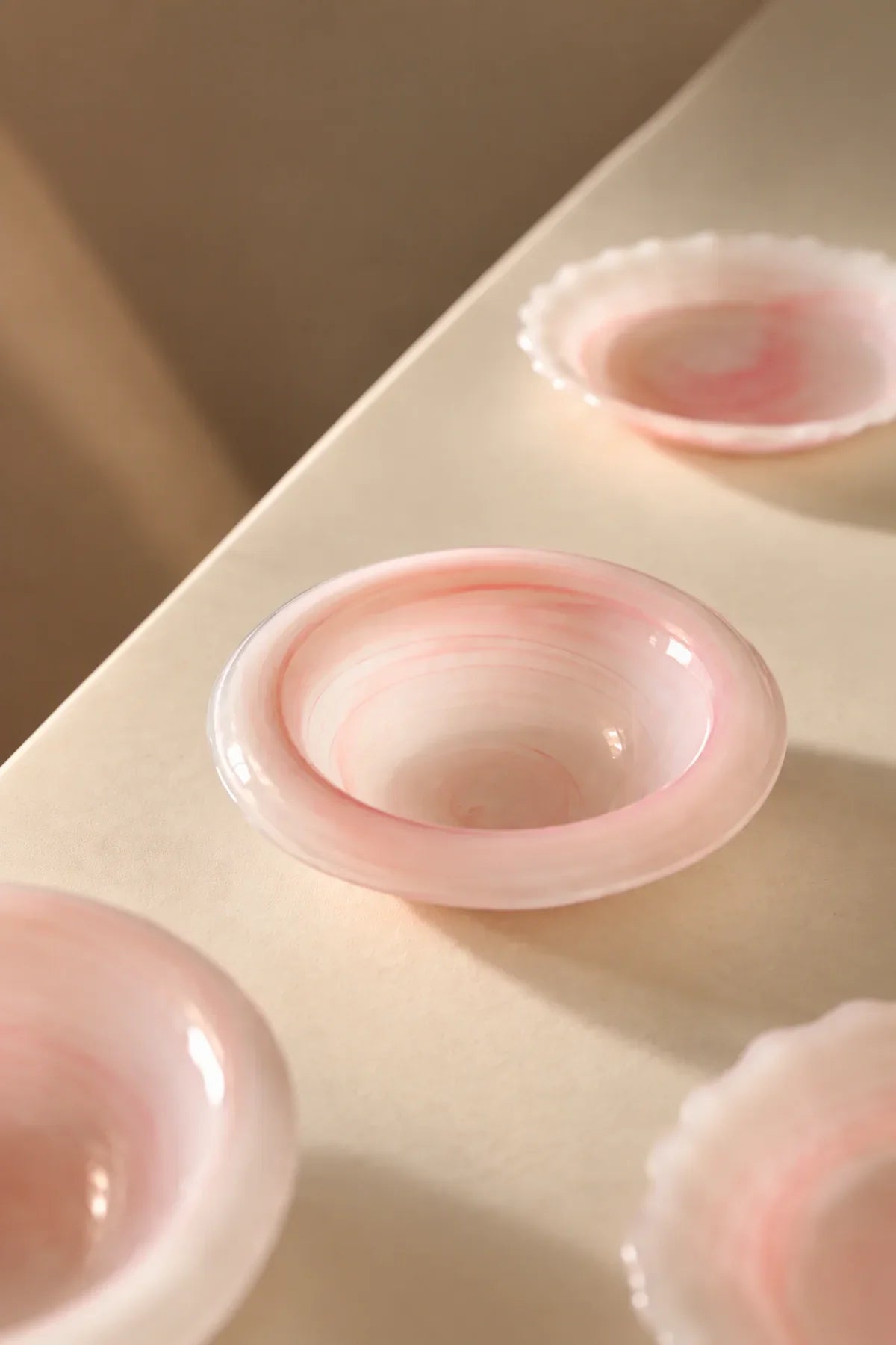 Soft Orbit Pastel Glass Dessert Bowl