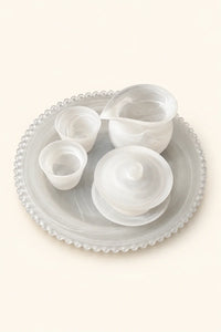 Mist Ritual Frosted White Glass Tea Set