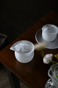 Mist Ritual Frosted White Glass Tea Set