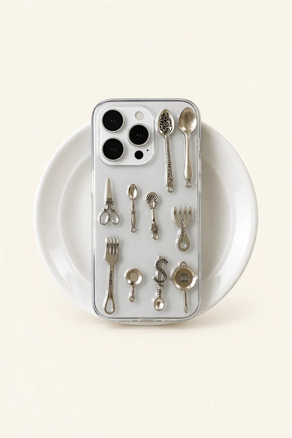Silver Service Clear Resin Phone Case