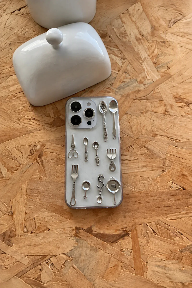 Silver Service Clear Resin Phone Case