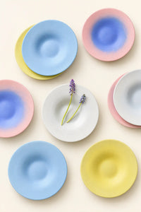 Sorbet Halo Pastel Frosted Glass Dessert Plate