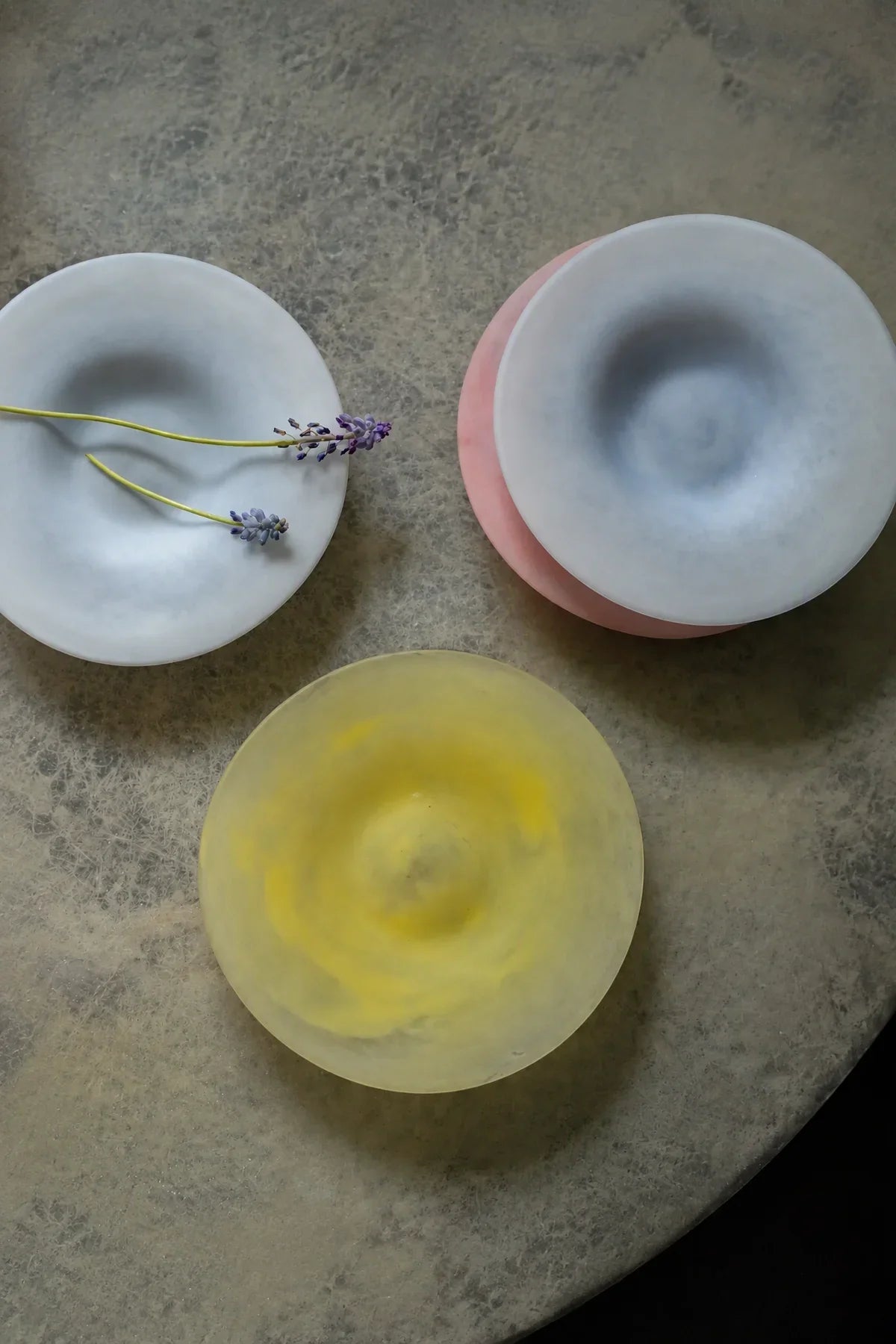 Sorbet Halo Pastel Frosted Glass Dessert Plate