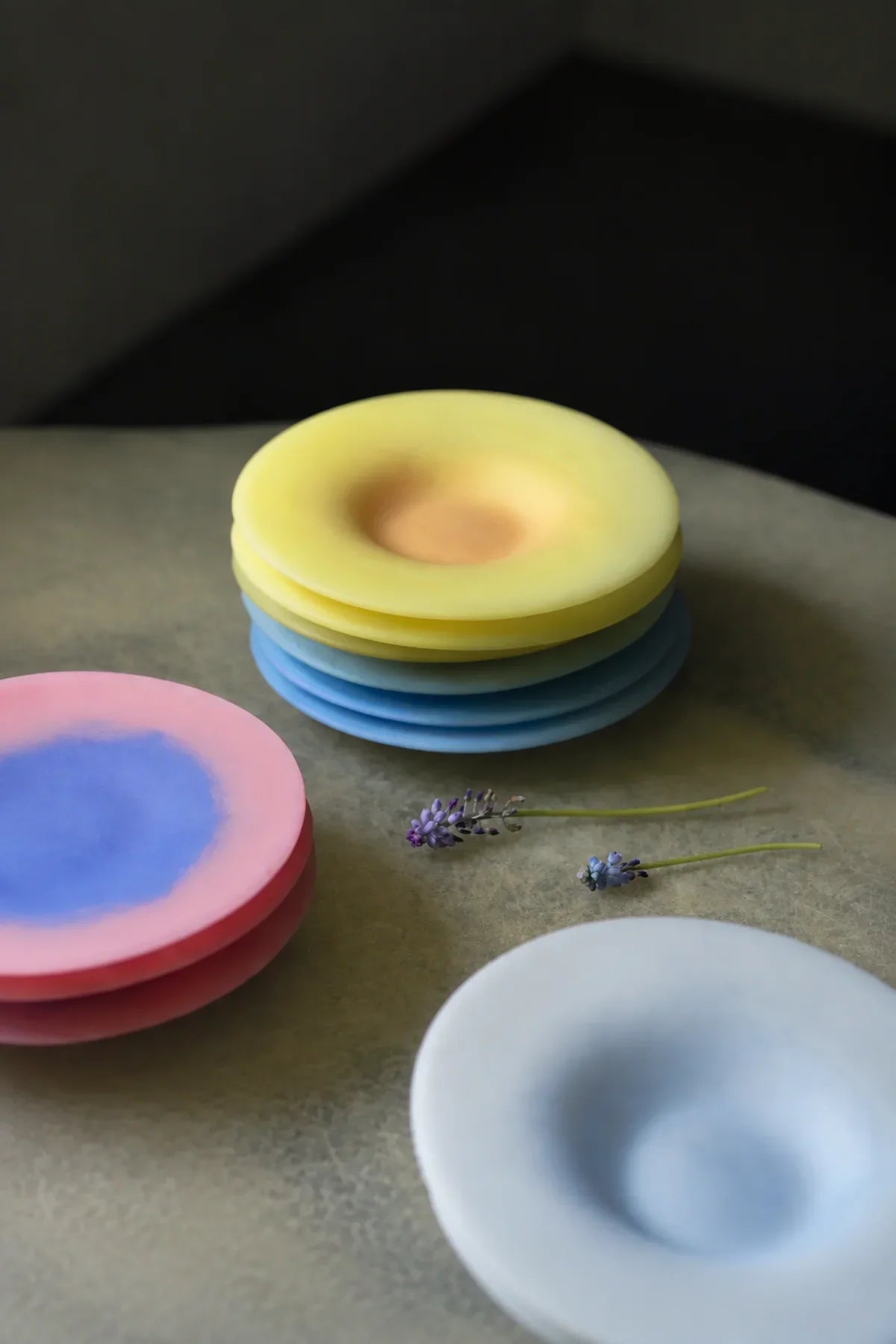 Sorbet Halo Pastel Frosted Glass Dessert Plate