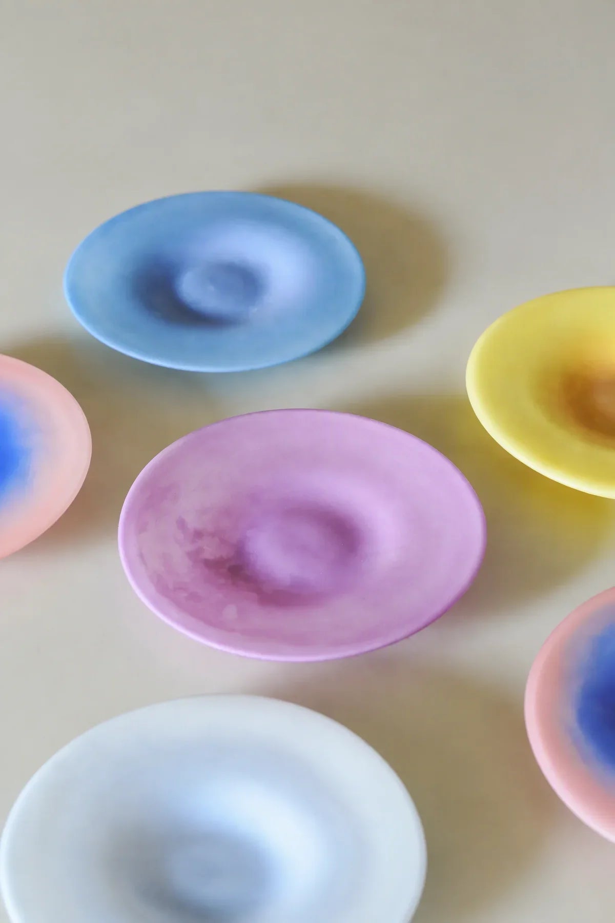 Sorbet Halo Pastel Frosted Glass Dessert Plate