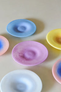 Sorbet Halo Pastel Frosted Glass Dessert Plate