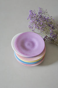 Sorbet Halo Pastel Frosted Glass Dessert Plate