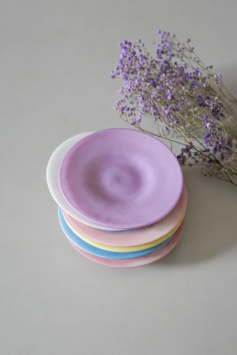 Sorbet Halo Pastel Frosted Glass Dessert Plate
