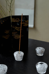 Morning Mist White Swirl Glass Incense Holder