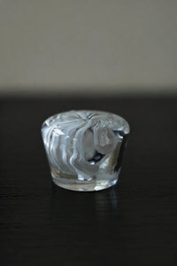 Morning Mist White Swirl Glass Incense Holder