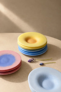 Sorbet Halo Pastel Frosted Glass Dessert Plate