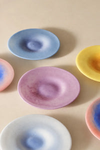 Sorbet Halo Pastel Frosted Glass Dessert Plate
