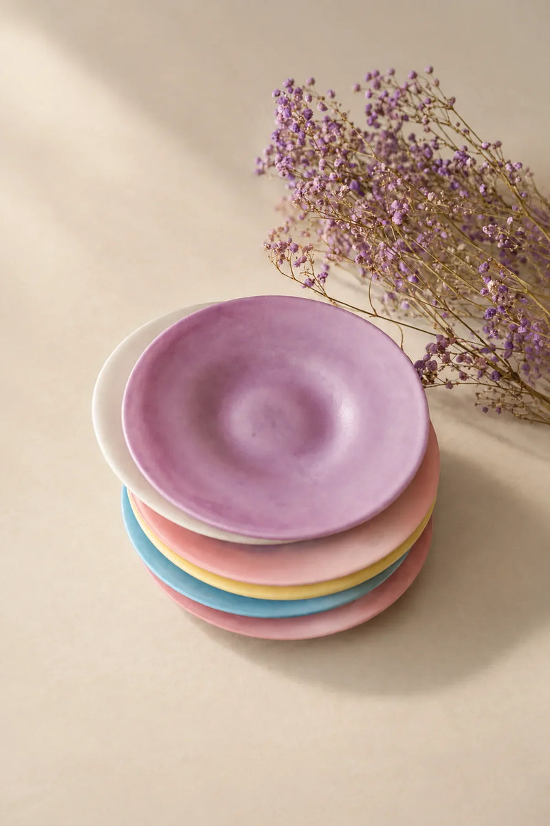 Sorbet Halo Pastel Frosted Glass Dessert Plate