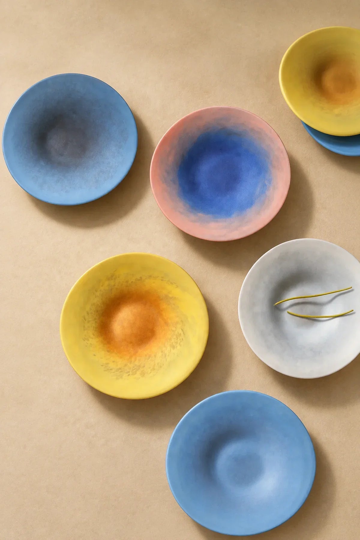 Sorbet Halo Pastel Frosted Glass Dessert Plate