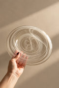 Cloud Current Clear Glass Dessert Plate