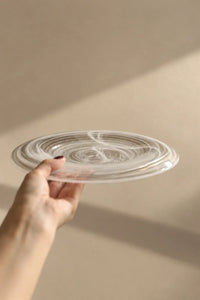 Cloud Current Clear Glass Dessert Plate