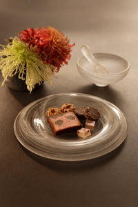 Cloud Current Clear Glass Dessert Plate