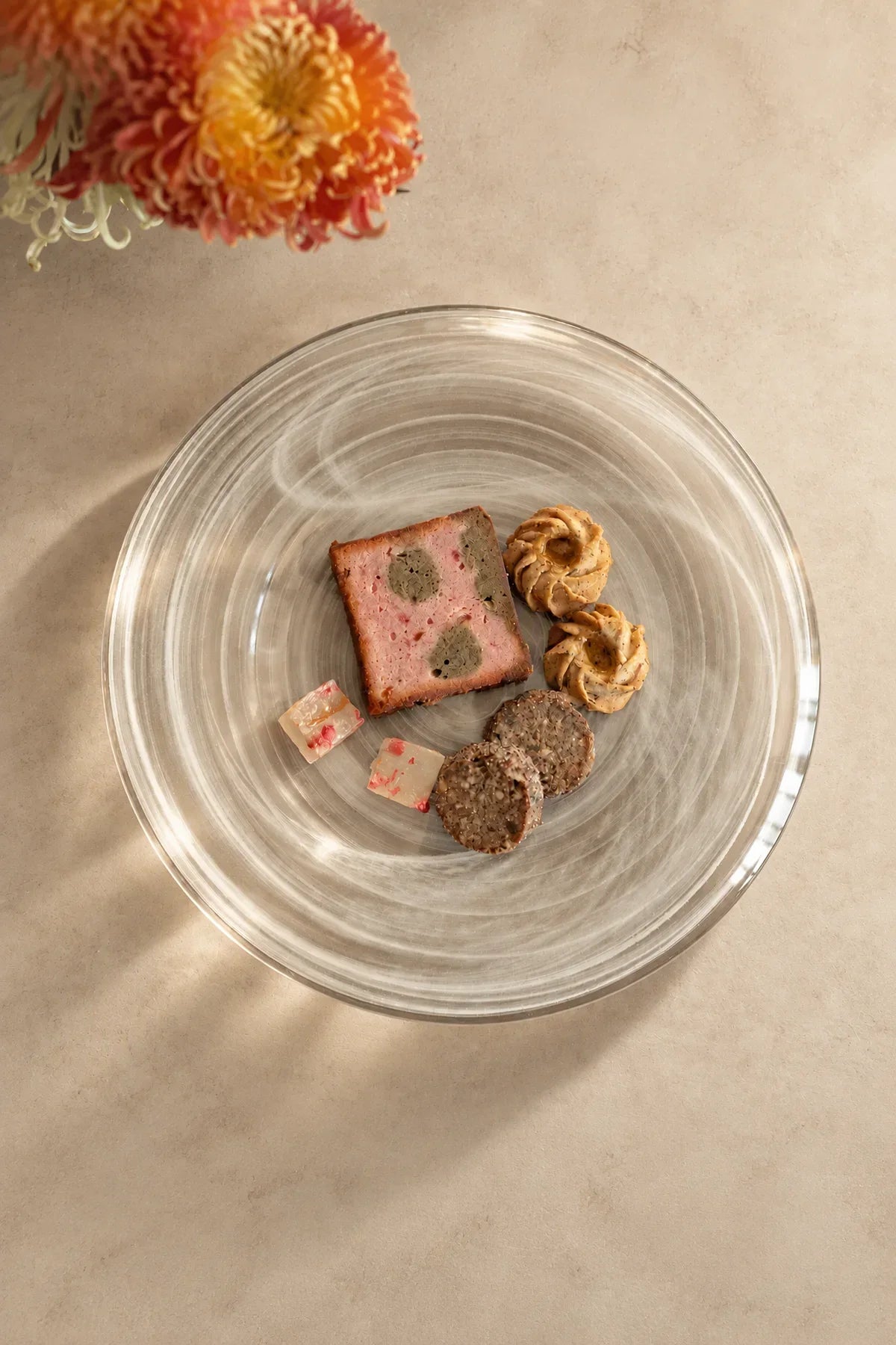 Cloud Current Clear Glass Dessert Plate