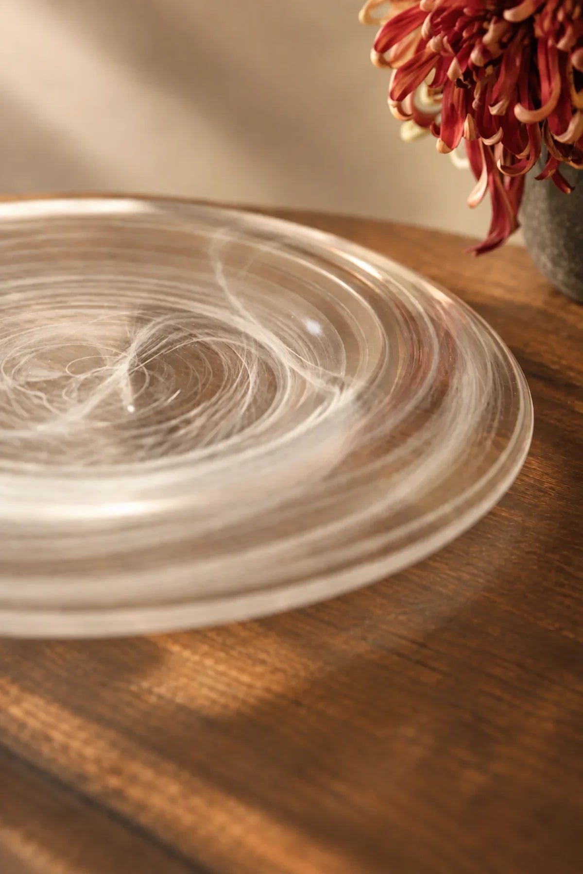 Cloud Current Clear Glass Dessert Plate