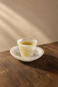 Cloud Current Frosted White Glass Gaiwan Tea Set
