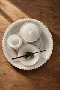 Cloud Current Frosted White Glass Gaiwan Tea Set