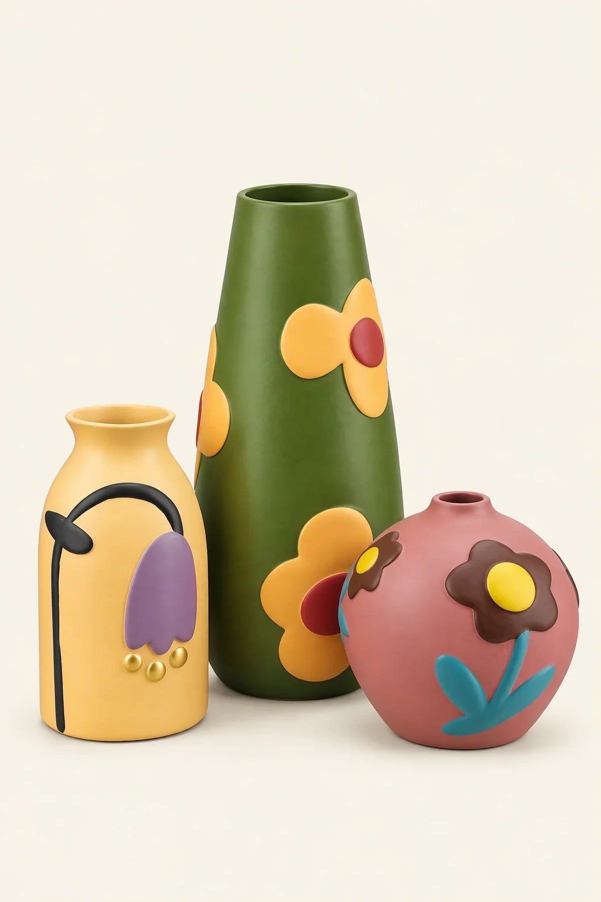 Studio Picnic Painted Ceramic Flower Vase