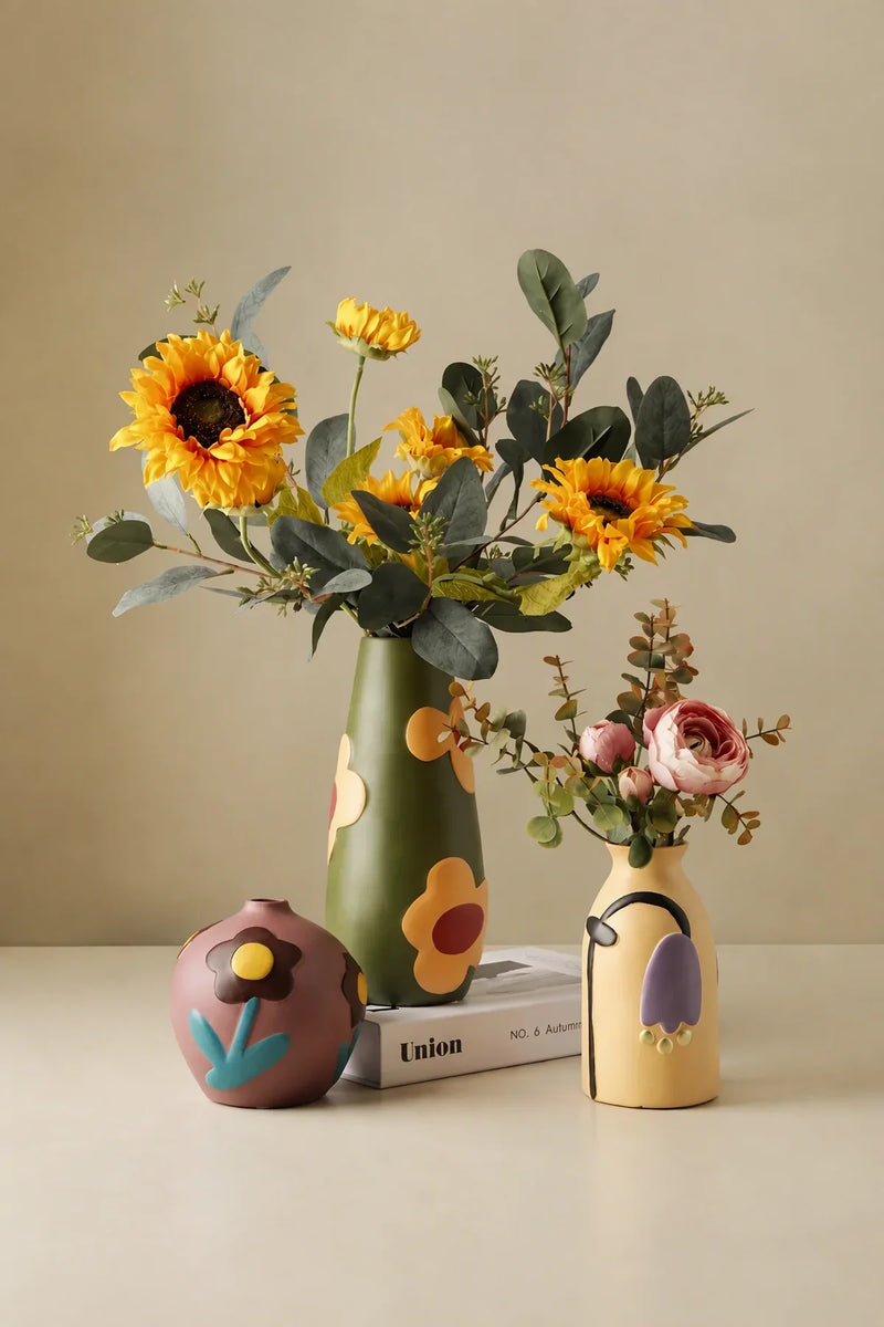 Studio Picnic Painted Ceramic Flower Vase