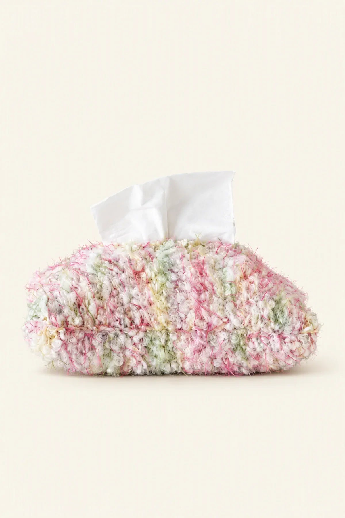 Petal Fleck Pink and Green Yarn Tissue Cover