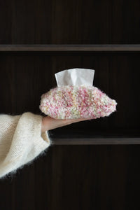Petal Fleck Pink and Green Yarn Tissue Cover