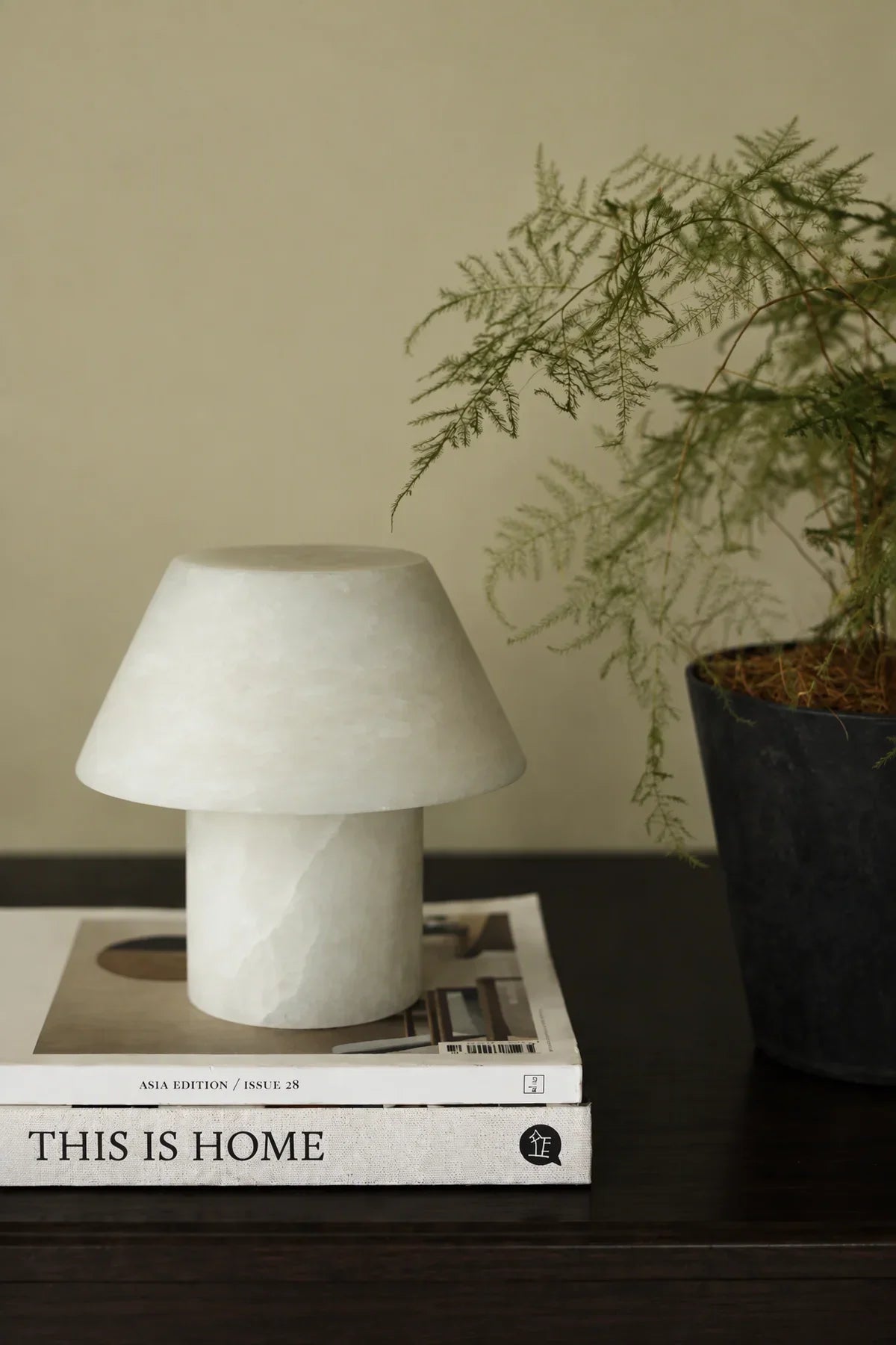 Forest Spore Ivory Alabaster Stone Table Lamp