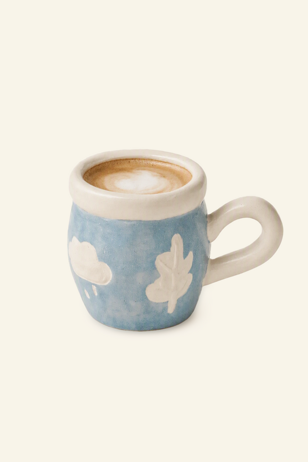 Cloud & Rain Ceramic Mug and Bowl Set, Light Blue