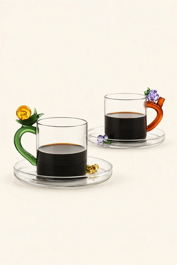 Storybook Nature Multi-Color Glass Coffee Cup
