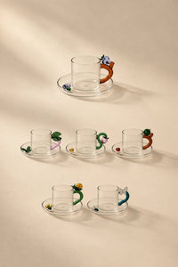 Storybook Nature Multi-Color Glass Coffee Cup