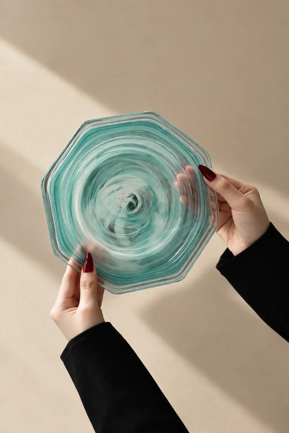 Still Current Teal Glass Serving Plate