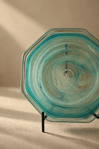 Still Current Teal Glass Serving Plate