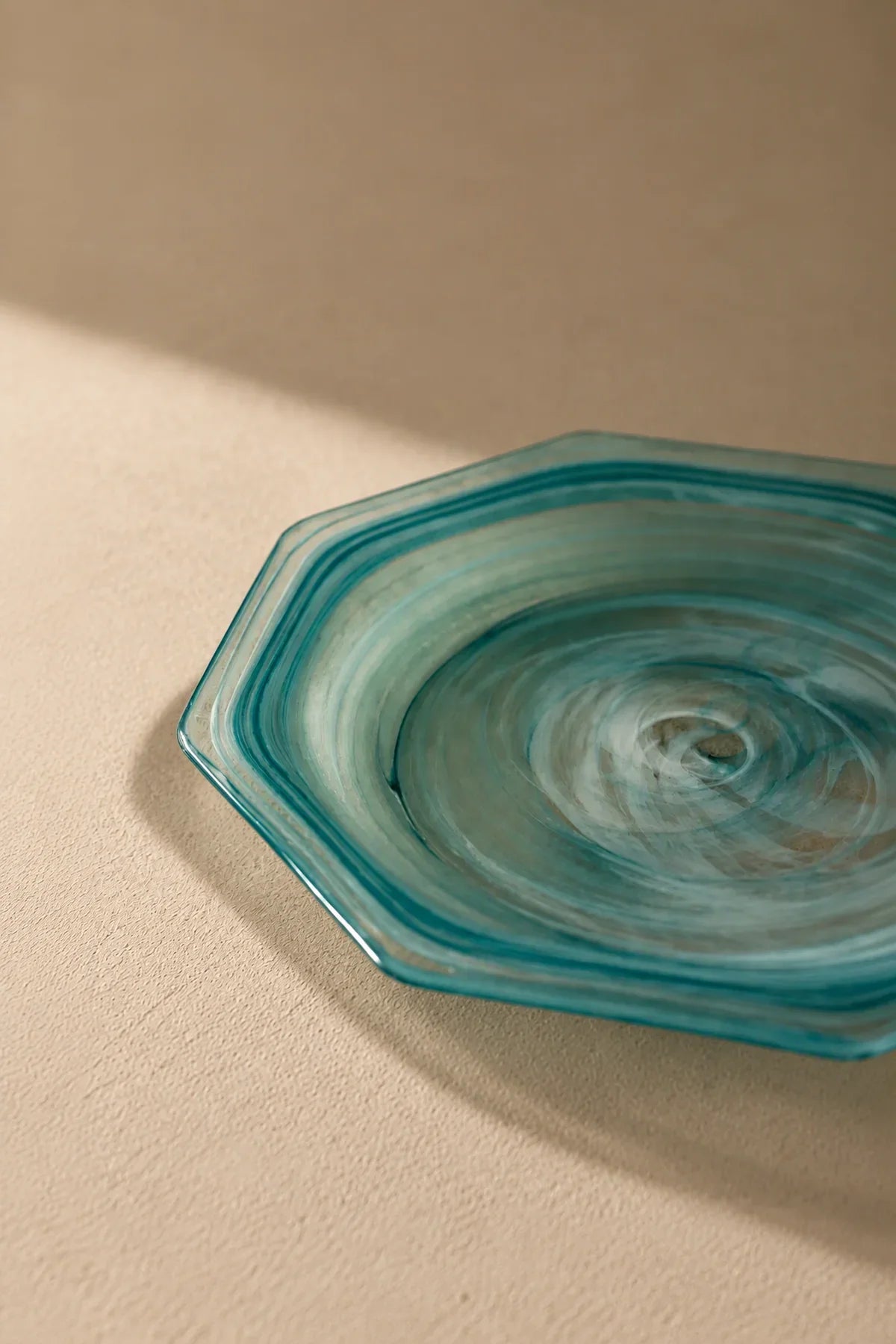 Still Current Teal Glass Serving Plate