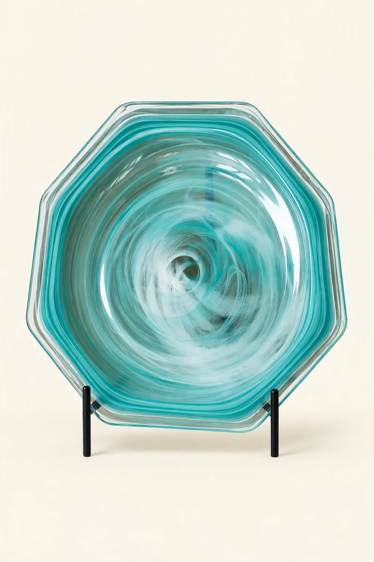 Still Current Teal Glass Serving Plate