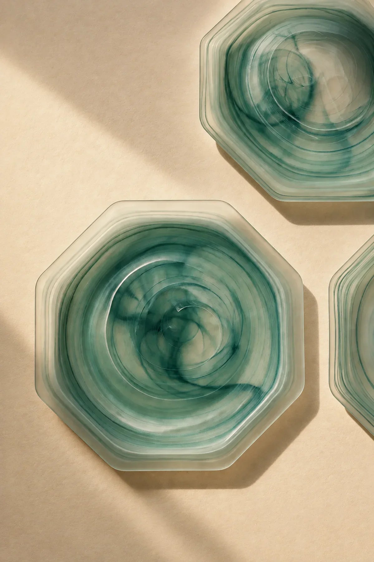 Tidal Orbit Teal Glass Serving Plate